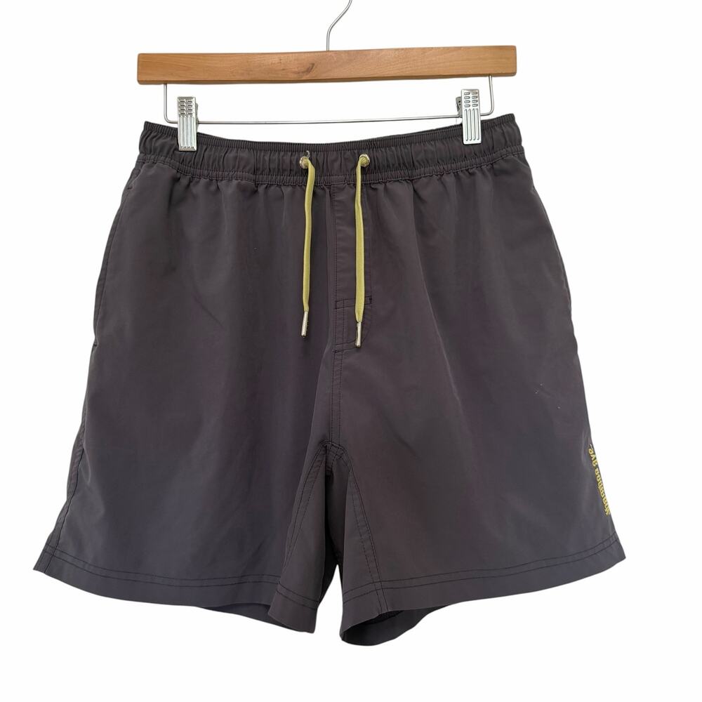 Bamboo Ave Gray Bathing Suit Swim Trunks Shorts Sz S